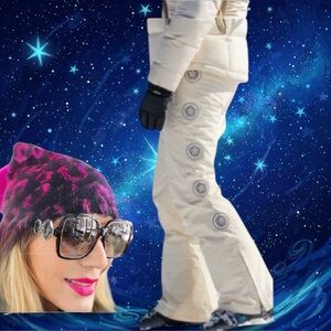 Jet Set Tiby Star-Patterned Cream Ski Pants Size 2 or M ⭐️⭐️⭐️⛷️